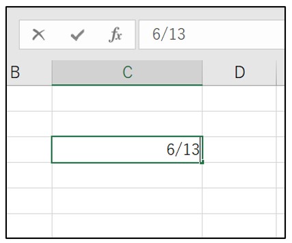 Excel書式設定された日付セルの入力方法