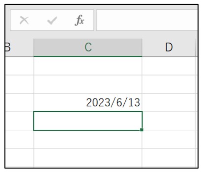 Excel書式設定された日付セルの入力方法