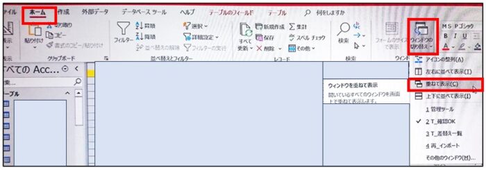 Accessウィンドウ全画面を変更する方法